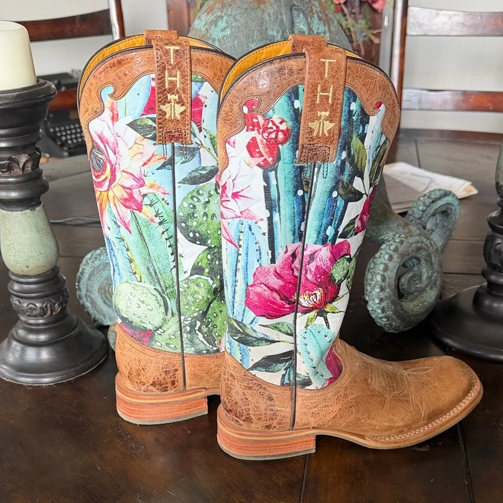 TIN HAUL Floral Cactus Cactilicious cowboy western boots 6.5 - Picture 8 of 8